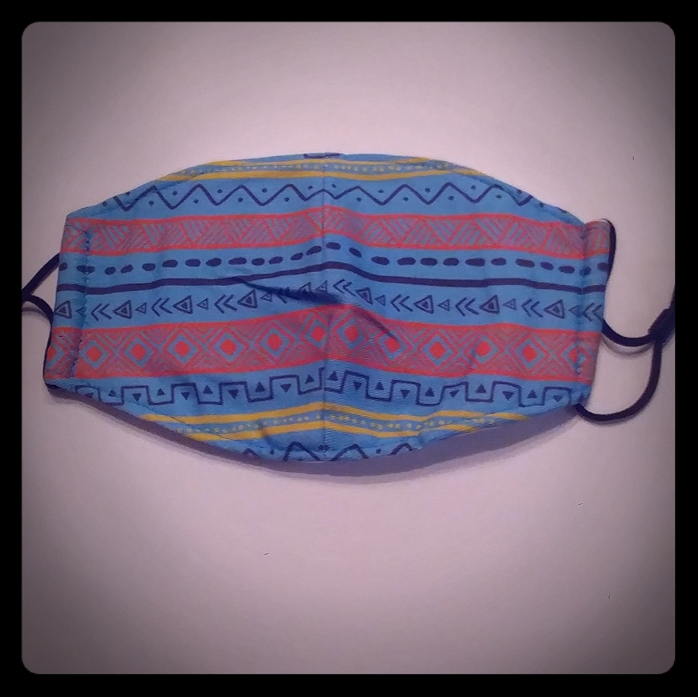 Turquoise Print Face Mask